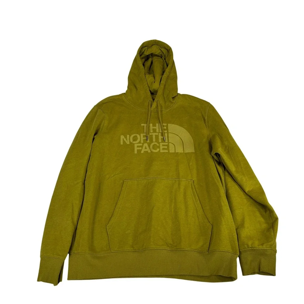 The North Face Mens Olive Green Graphic Logo Pullover Hoodie Large A7UNL F23